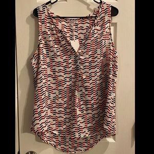 Red black and gold blouse